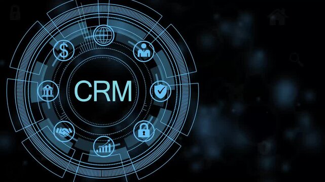 CRM digital network dashboard with futuristic technology infrastructure and scalable computing platform animation. 4K animation video..