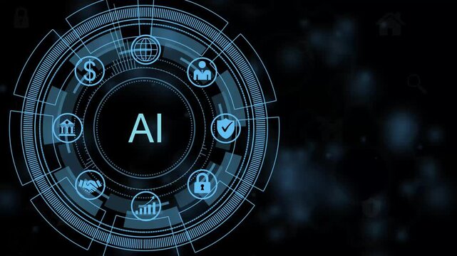 AI digital network dashboard with futuristic technology infrastructure and scalable computing platform animation. 4K animation video..