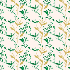Fototapeta premium Minimal Premium Floral Surface Botanical Seamless Pattern with Elegant Flowers