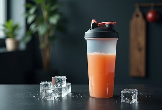 Post-Workout Fuel Protein Shake Gym Shaker Capture Sleek Modern Intensity Close-Up