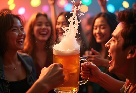 Sake Bomb Beer Mug Explosion Unleashed at Noisy Student Party