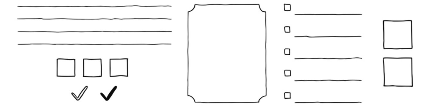 Journaling elements (To-Do list, frame, boxes, lines, checkmarks)