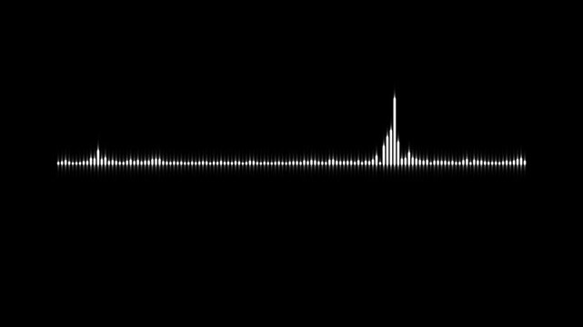 Spectrum and green audio energetic music wave frequency equalizer on dark background,frequency Sound line audio wave visualization voice record animation on black screen background 4l video