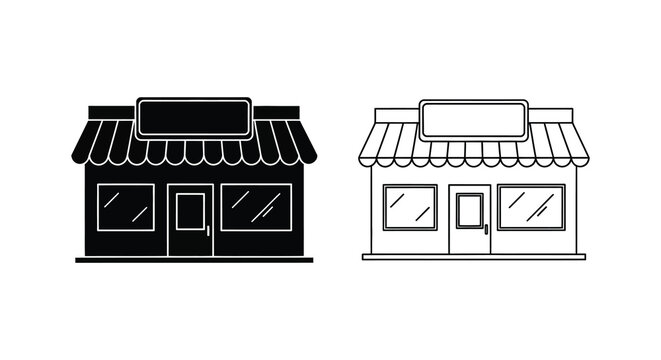 Store front silhouette shop building architecture business retail