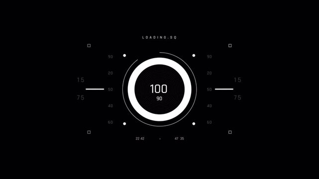 Futuristic Digital Loading Progress Bar with HUD Interface.
