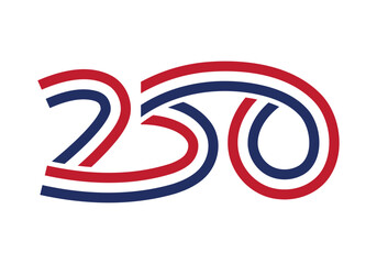Fototapeta na wymiar America 250th anniversary patriotic logo design