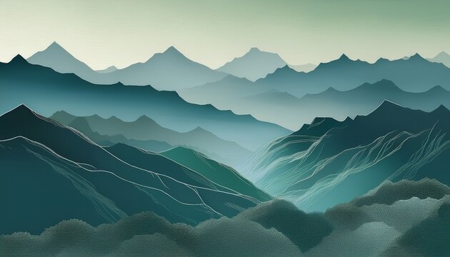light green and gray background light blue mountains
