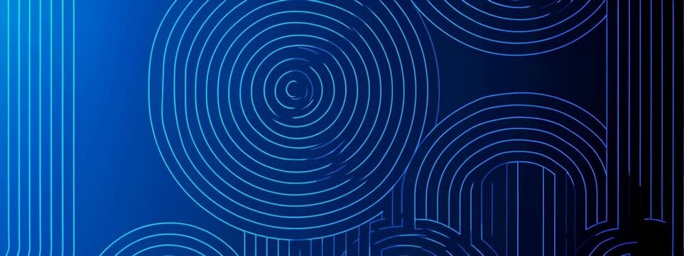 a modern abstract wallpaper characterized by a blue gradient background, from light blue to dark blue bright blue lines forms geometric and organic shapes Generative AI