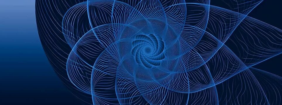 a background featuring a smooth horizontal blue gradient from left to right, going from a brighter shade to a darker one the right side is adorned with multiple thin, light blue lines Generative AI