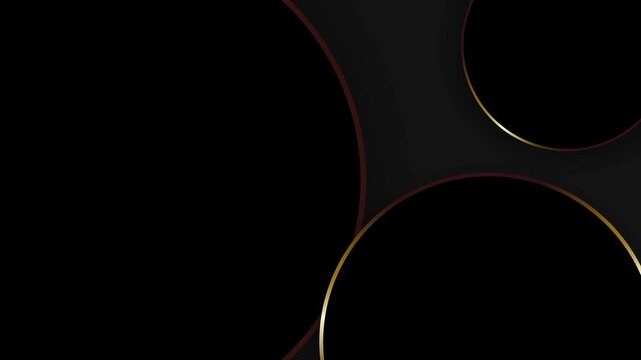 Luxury Black and Gold Abstract Circle Background Motion Graphic, Elegant Metallic Curves, Premium Corporate Presentation Loop