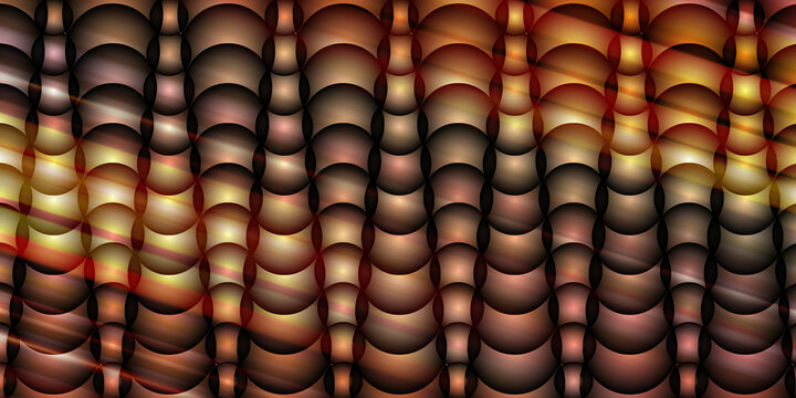 Abstract spherical grid pattern with warm tones and light rays