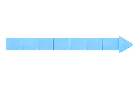 Blue progress bar with arrow pointing right isolated on transparent background, illustration