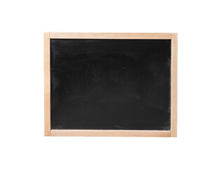 Blank black chalkboard isolated PNG on transparent background, empty classroom board with wooden frame for business, education and mockup design © Iryna