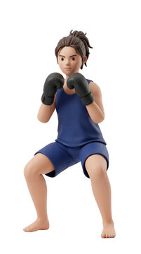 Energetic cartoon character striking a fighting pose prepared for action in a playful and captivating design