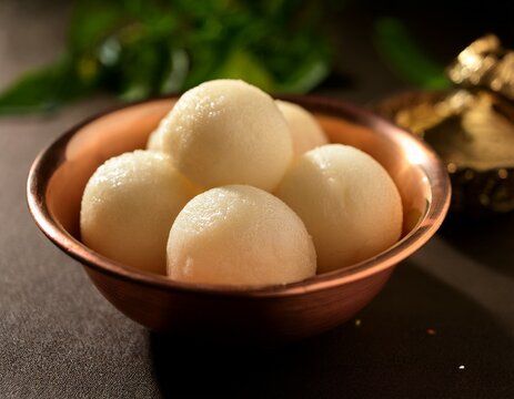 bengali sweet rasgulla on a bowl