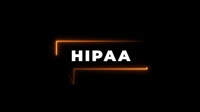 HIPAA compliance concept on office desk with neon sms icon, premium visual for healthcare marketing, highlighting patient data privacy, security controls, and audit readiness.4k motion graphics video