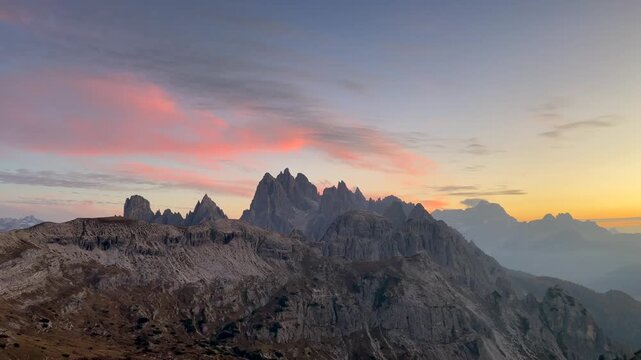 Stunning landscape of the Dolomites mountains in Italy. Cristallo mountain.