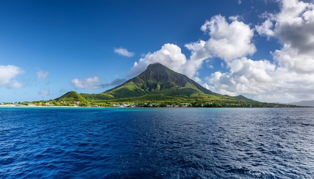 mount nevis from sea st kitts and nevis caribbean