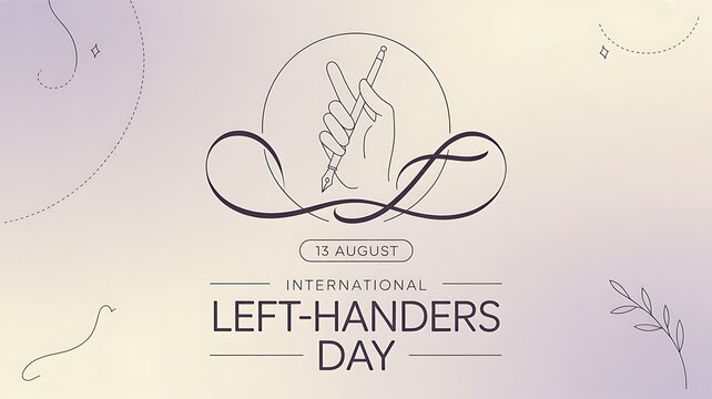 International left handers day illustration with a pen