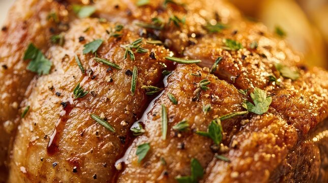 Crispy roasted chicken thighs with golden buttery crust and herbs