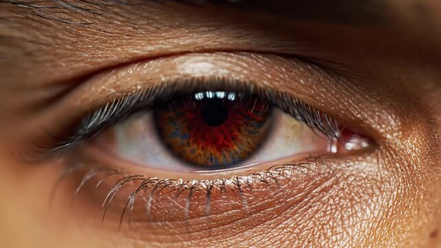 Detailed close-up of human eye with colorful iris
