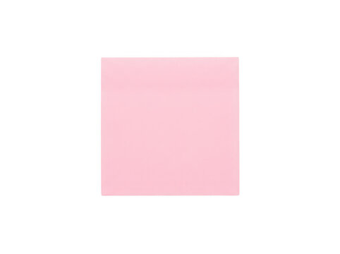 A single pink sticky note paper square