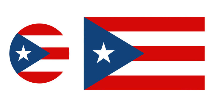 Puerto Rico flag symbols and logo on transparent background