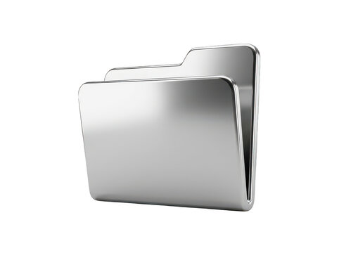 Shiny silver metal office file folder icon