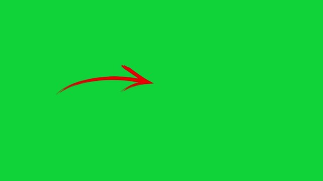 Unique hand-drawn red marker arrow isolated PNG transparent, arrow marker isolated PNG mark hand-drawn, Marked arrow isolated on transparent background.