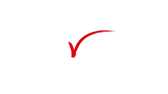 Unique hand-drawn red marker arrow isolated transparent, arrow marker isolated mark hand-drawn, Marked arrow animated isolated on transparent background.