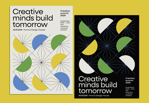 Swiss Style Conference Poster Design Layout