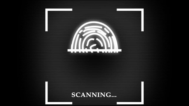 Fingerprint Scan Icon with Scanning Lines and Text SCANI Keywords: fingerprint, scan, scanner,... animation