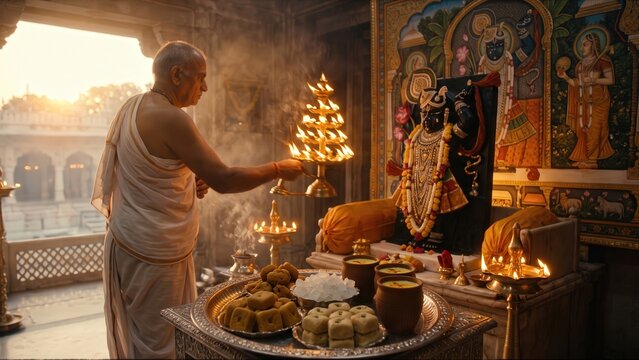 Shrinathji Rajbhog Aarti &ndash; Nathdwara Krishna Sacred Offering Ceremony
