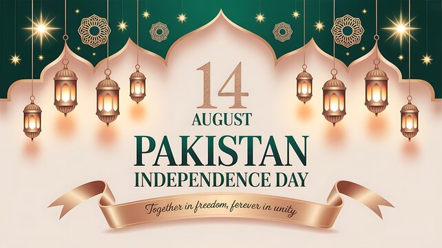 Pakistan independence day 14 august celebration banner