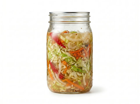 Fresh homemade salsa in a glass jar