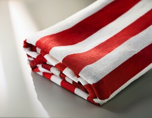 Fototapeta premium folded striped red and white towel