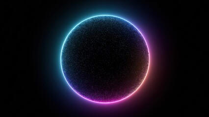Obraz premium Abstract glowing plasma sphere on dark background