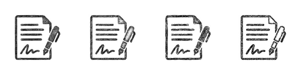 Fototapeta premium Sketch author contract icon design set