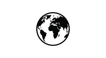 Fototapeta premium Earth Silhouette Against A White Background Minimalist Graphic Design