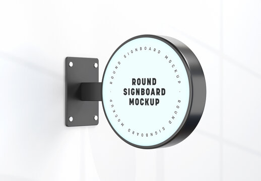 Round Signboard Mockup