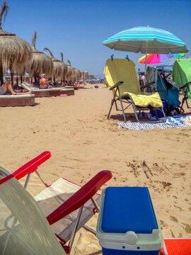 Summer day at La Roqueta Beach, Guardamar del Segura