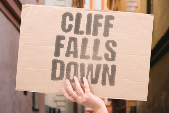 "Cliff falls down" Coastal bluffs are collapsing rapidly. COLLAPSING. RAPIDLY. BLUFFS. CLIFF. EROSION.