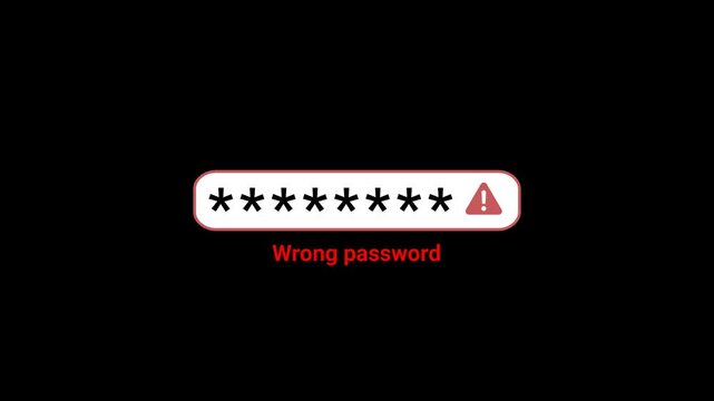 animated displays an error message with a transparent background when the password is incorrect