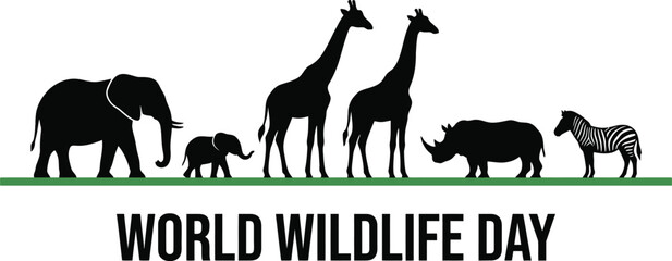 World wildlife day with animal silhouettes © NasimaAktar