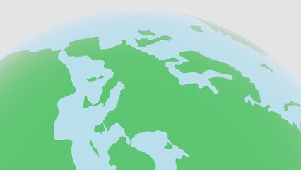 Obraz premium Green Earth Globe High Angle View North America 3D Render