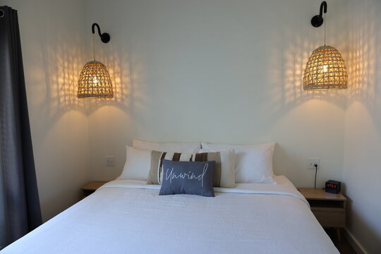 bedroom with lights
