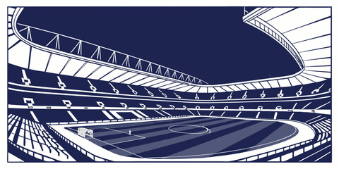 Obraz premium Modern football soccer stadium arena illustration, vector