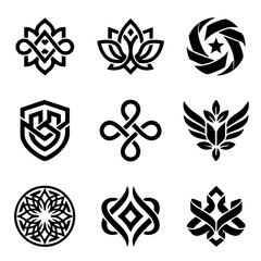 Fototapeta premium Abstract Geometric Logo and Emblem Icon Set
