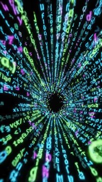 Exploring parts of source code in VSRExport software in a unique visual style with glowing text elements