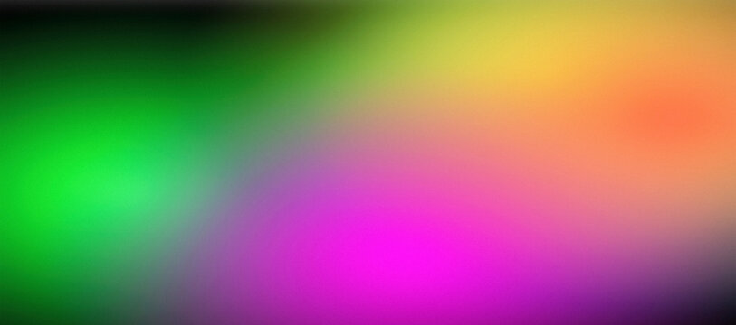 Vibrant green yellow orange pink purple gradient banner on dark background for design